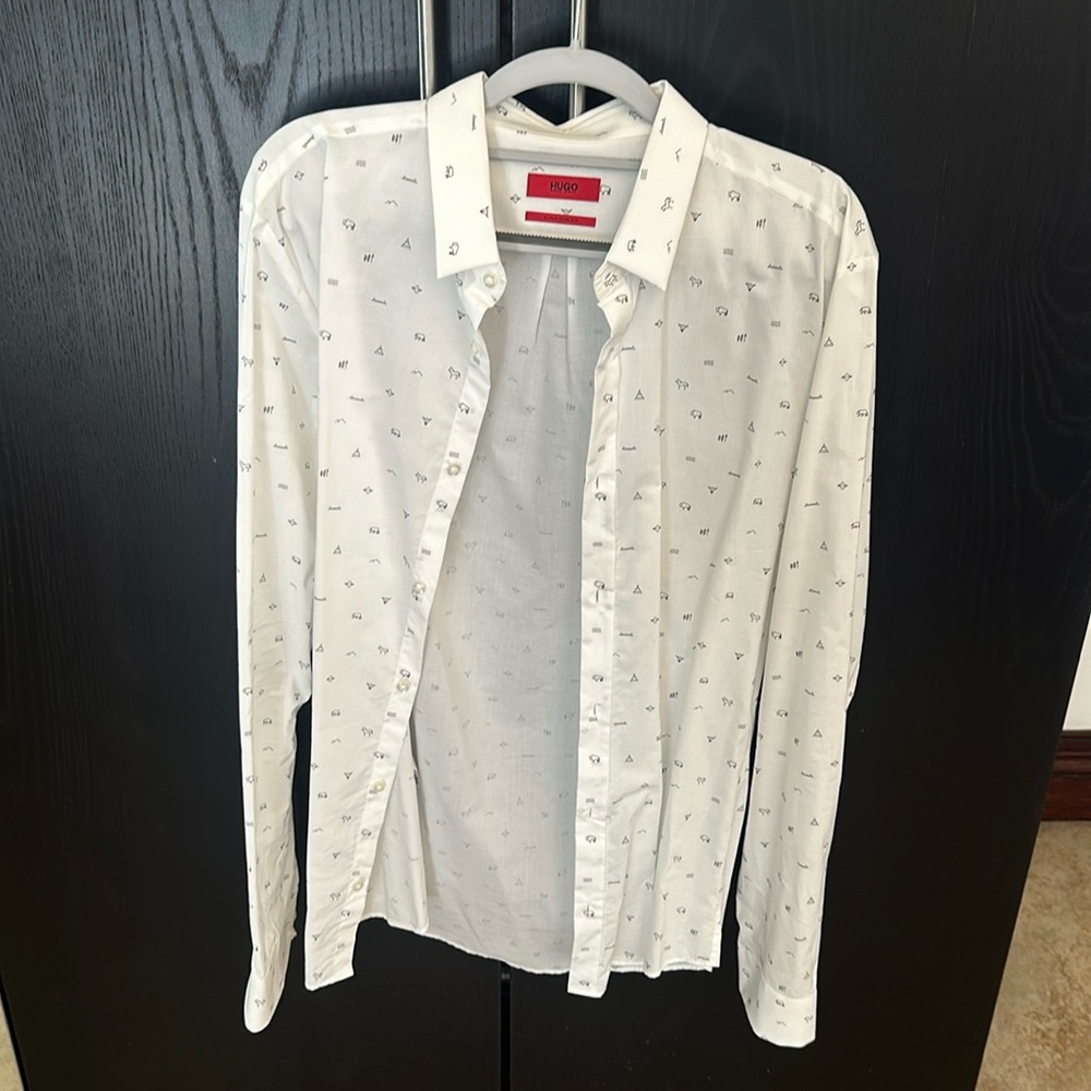 Hugo boss white slim fit shirt